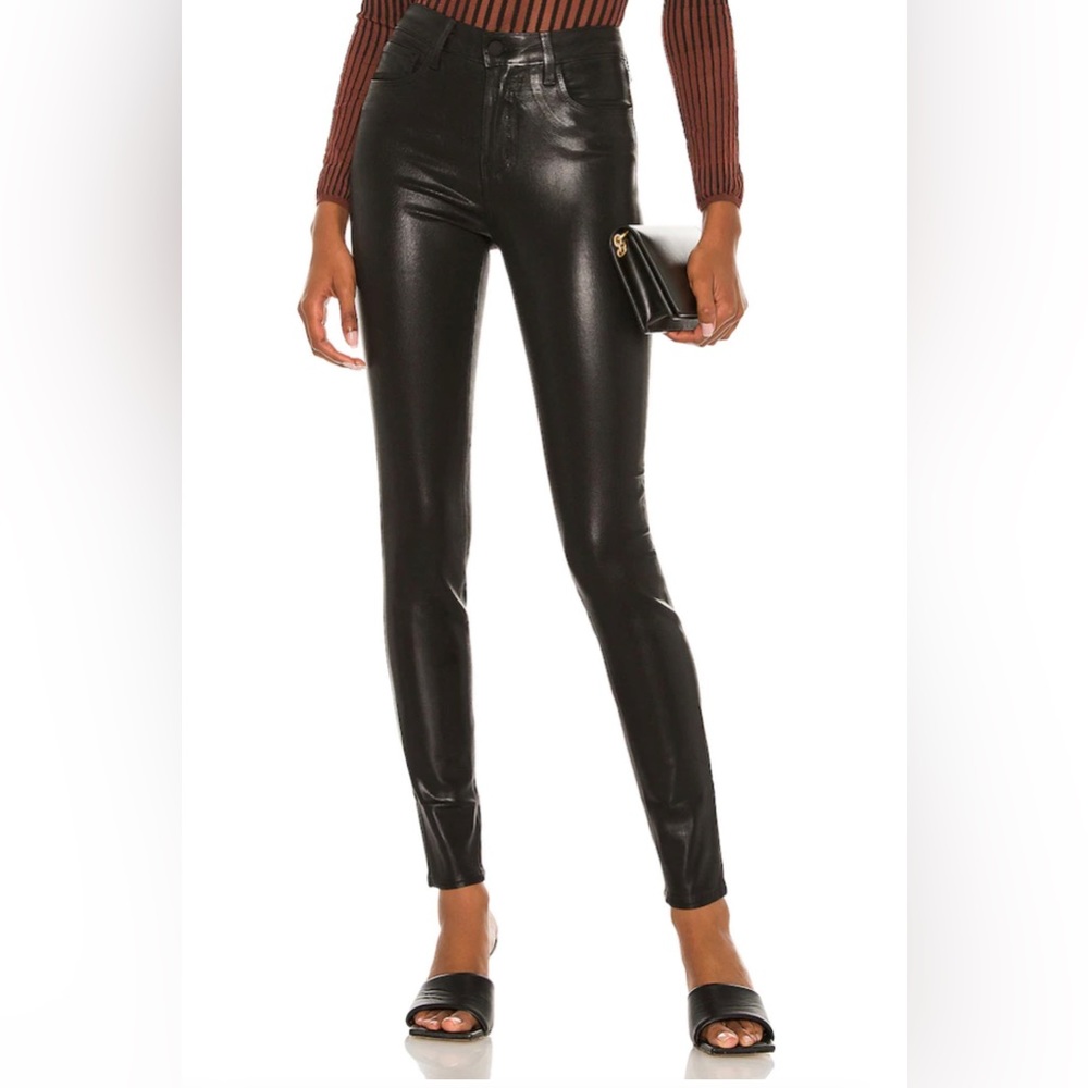 L’AGENCE - Size 26 - Marguerite High Rise Coated Skinny Jeans - Black